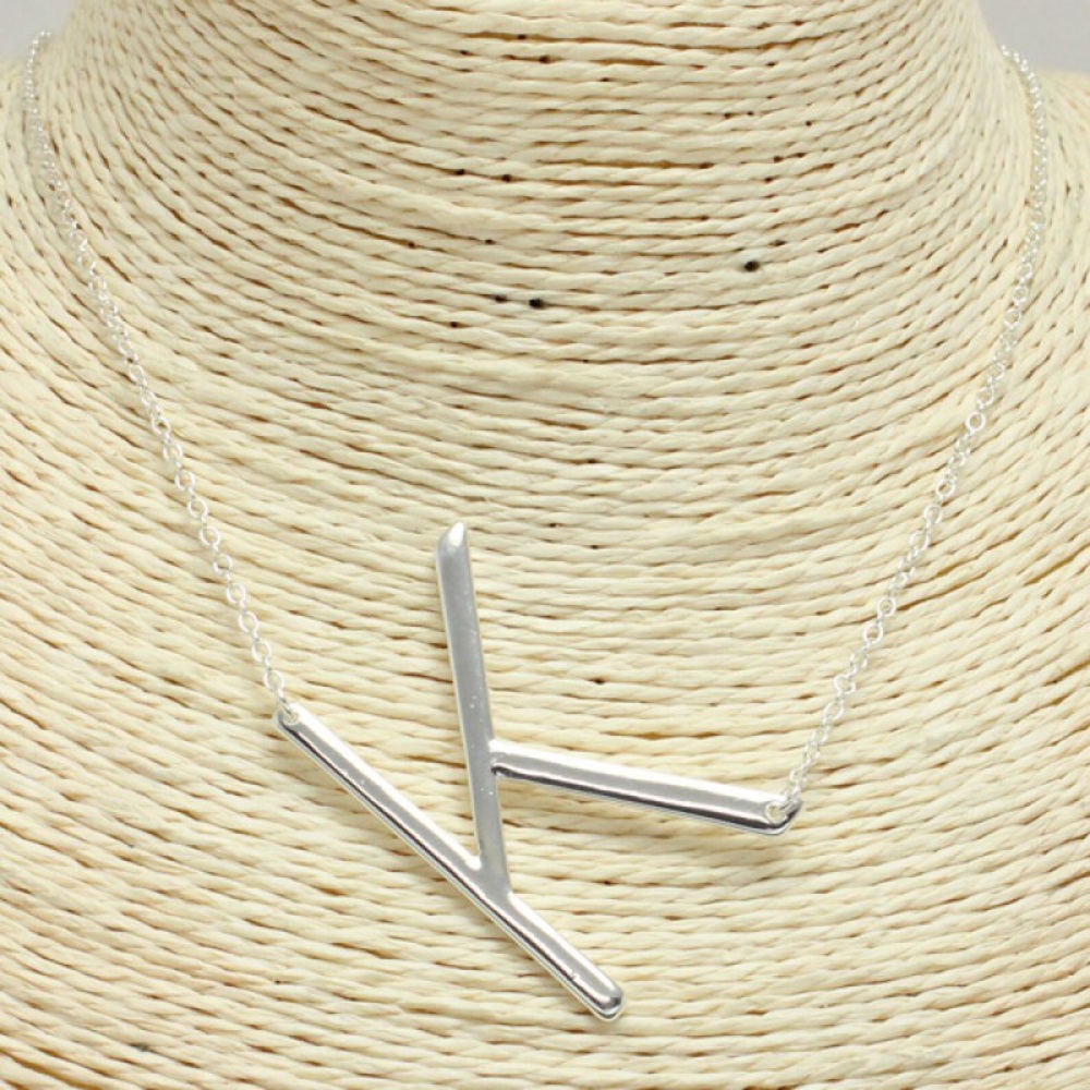 Boho Large Initial necklaces monogram gold silver - Picture 4 of 8